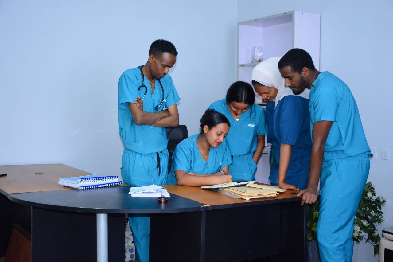 Professional nurses caring for elderly at Degsew